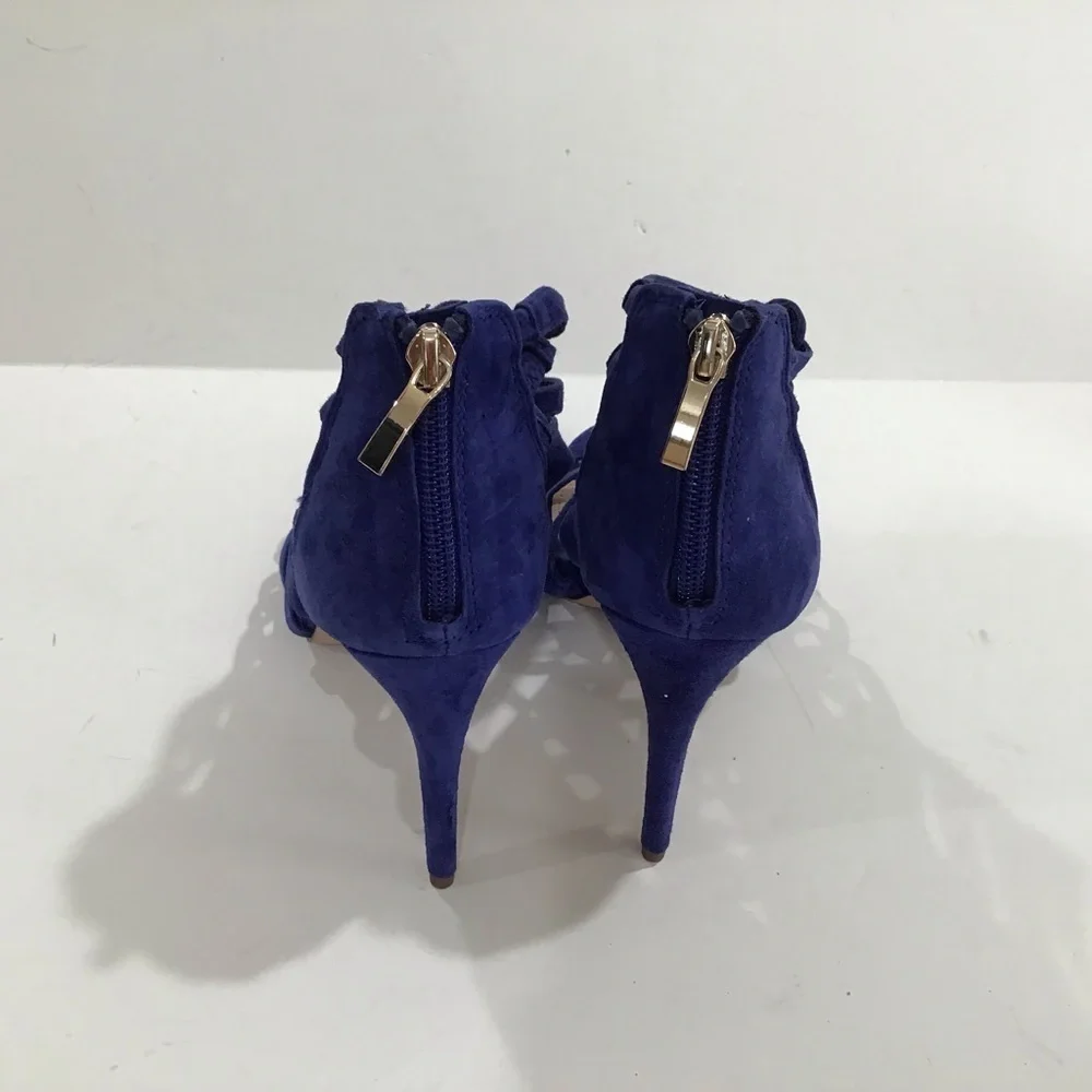 Essex Lane ankle Strap gladiator high heels Blue suede size 8.5 M